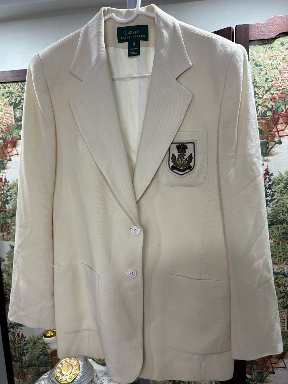 Ralph Lauren Cream Crest Blazer